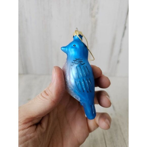 Glass bluebird ornament quail Xmas tree set lot unique - Picture 3 of 15